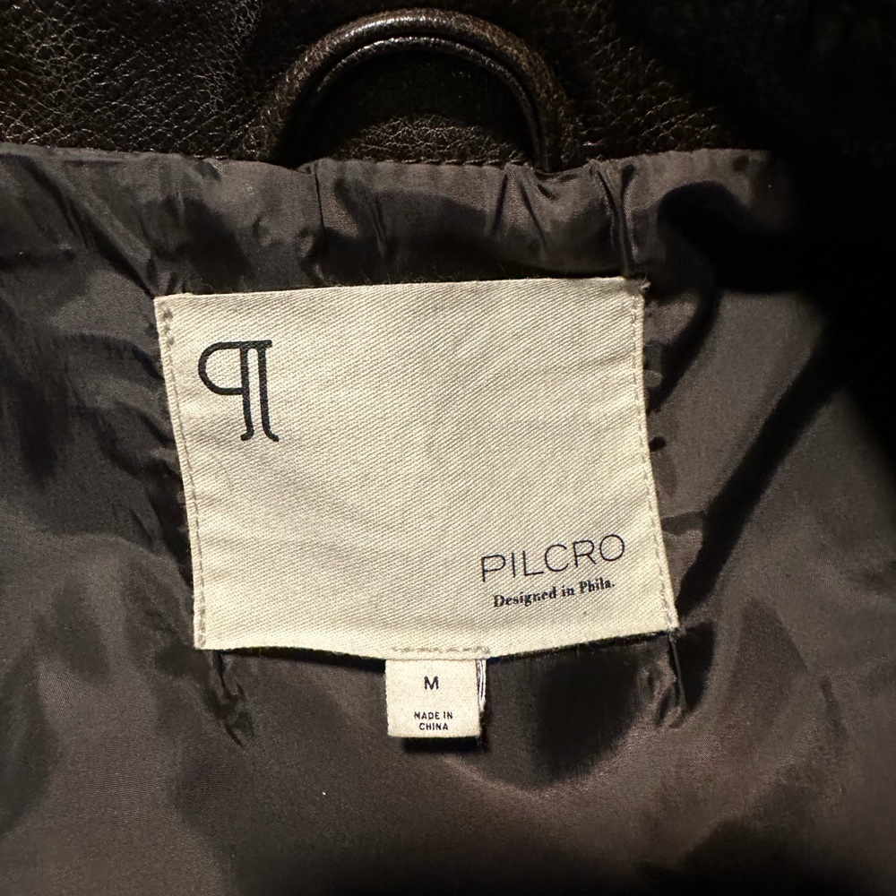 Anthropologie Pilcro Dark Brown Oversized Leather Jacket Size M - Picture 4 of 5